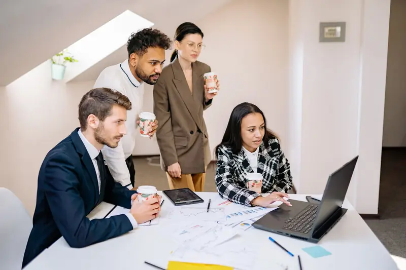 Account team planning the next step on a deal
